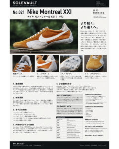1973 Nike Montreal XXI vintage track spike shoe catalog image